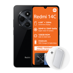 Xiaomi Redmi 14C 4G Dual Sim 128GB - Black + Xiaomi Power Bank 10000mAh 22.5W - Blue