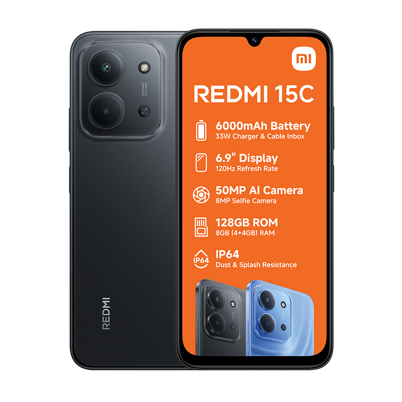 Xiaomi Redmi 15C 4G Dual Sim 128GB - Black - Black
