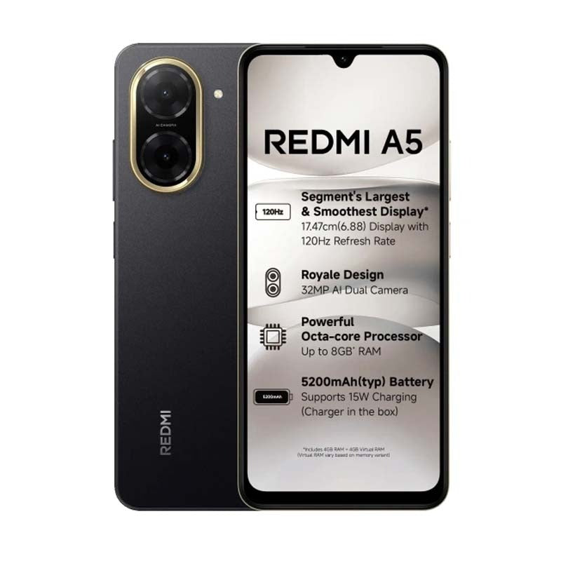 Xiaomi Redmi A5 4G Dual Sim 128GB - Midnight Black - Black