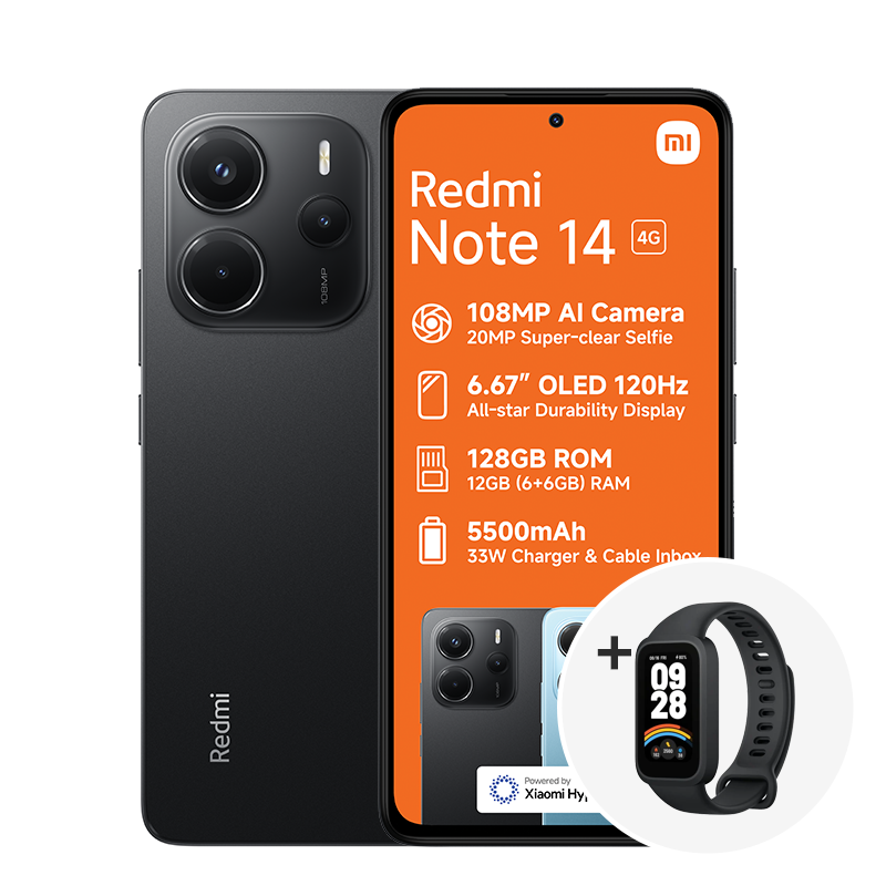 Xiaomi Redmi Note 14 4G Dual Sim 128GB - Black - Black