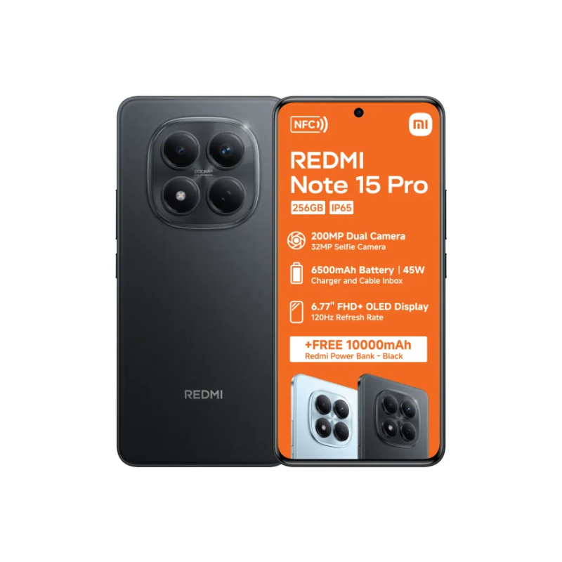 Xiaomi Redmi Note 15 Pro Dual Sim 4G 256GB + Powerbank - Black - Black