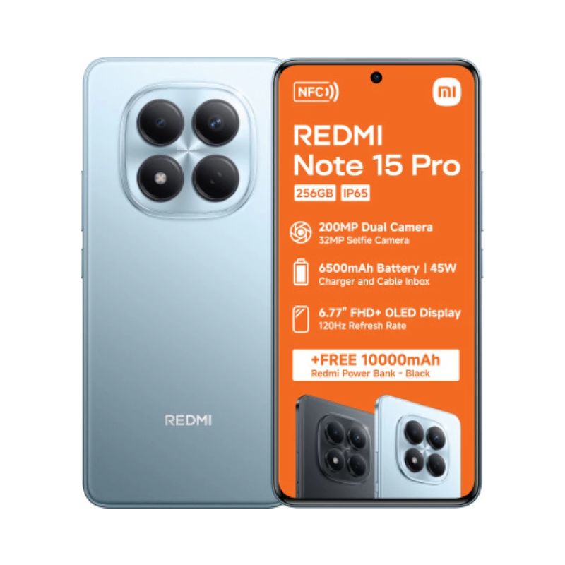 Xiaomi Redmi Note 15 Pro Dual Sim 4G 256GB + Powerbank - Blue - Blue