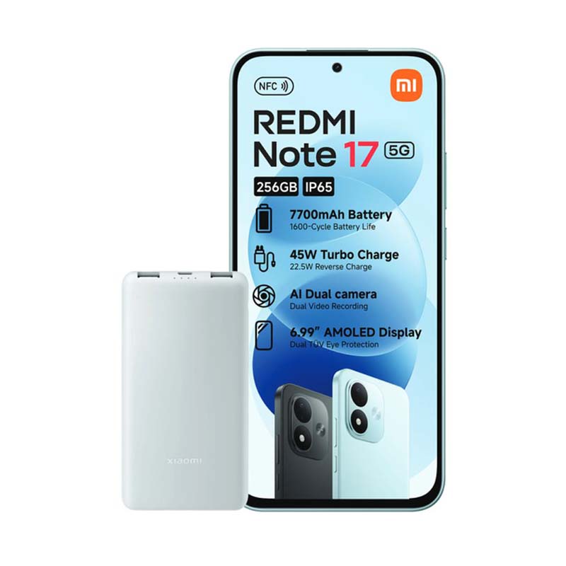 Xiaomi Redmi Note 17 5G Dual Sim 256GB - Sky Teal with Powerbank - Sky Teal