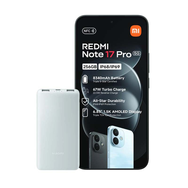 Xiaomi Redmi Note 17 Pro 5G Dual Sim 256GB - Black with Powerbank - Black