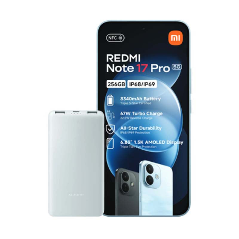 Xiaomi Redmi Note 17 Pro 5G Dual Sim 256GB - Sky Blue with Powerbank - Blue