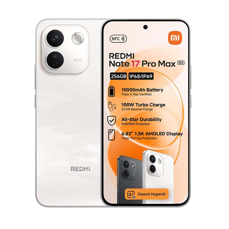 Xiaomi Redmi Note 17 Pro Max 5G Dual Sim 256GB - Cloud Blush with Powerbank - White