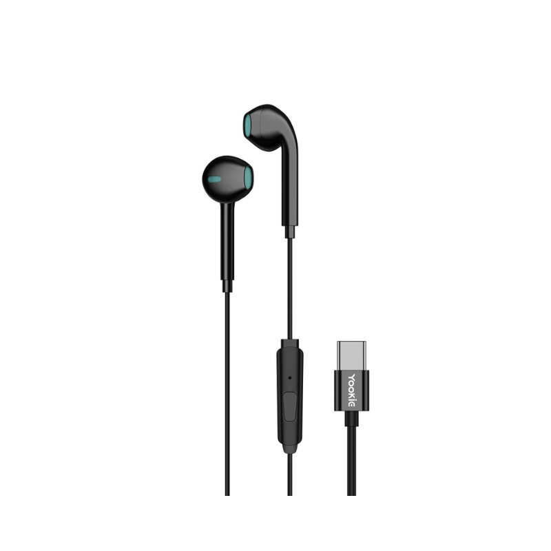 Yookie YTL-09 Wired Earphones Type-C - Black - Black