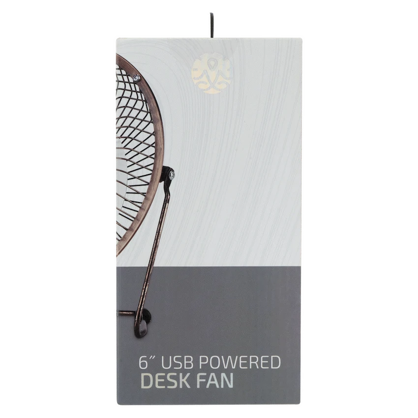 Zen Cool Series 6in Desk Fan - Copper - Kitchen and Home