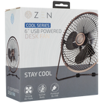 Zen Cool Series 6in Desk Fan - Copper - Kitchen and Home