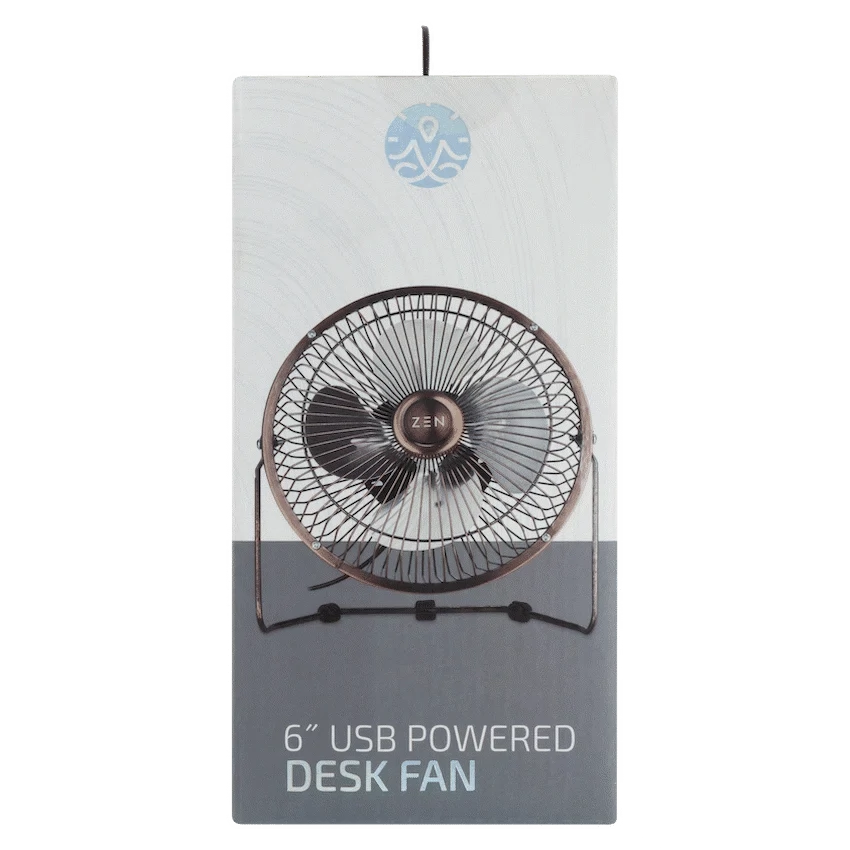 Zen Cool Series 6in Desk Fan - Copper - Kitchen and Home