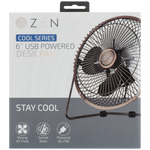 Zen Cool Series 6in Desk Fan - Copper - Kitchen and Home