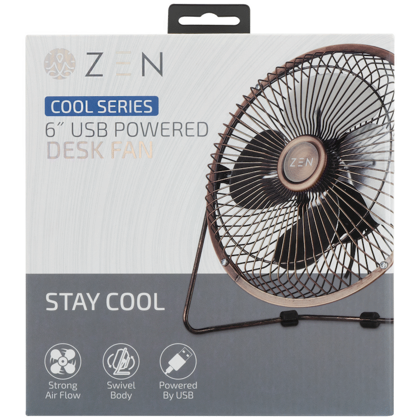 Zen Cool Series 6in Desk Fan - Copper - Kitchen and Home