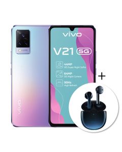vivo V21 5G Single Sim 128GB + TWS Neo Earbuds in Sunset Dazzle sold by Technomobi