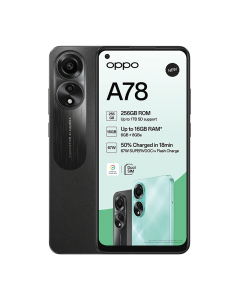 All New OPPO A78 4G 2023 in black sold by Technomobi