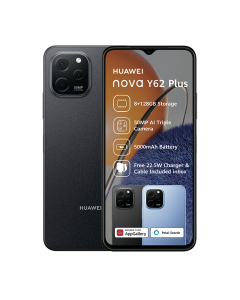 Huawei Nova Y62 Plus 4G in black sold by Technomobi
