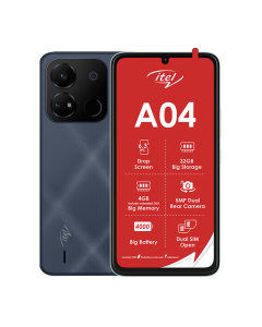 Itel A04 3G in black sold by Technomobi