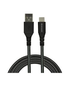 Intouch Tough Braided USB Type C 3A 2M Cable - Black