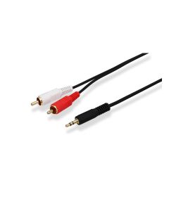 HP AUX 3.5mm to 2RCA Cable Black 1.5m