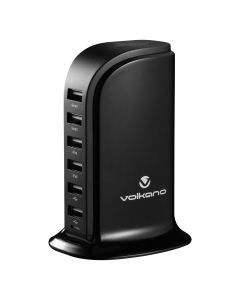 Volkano Peak series 6 port USB charger - Black