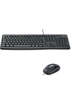 Logitech MK120 Wired Keyboard and Mouse - Black