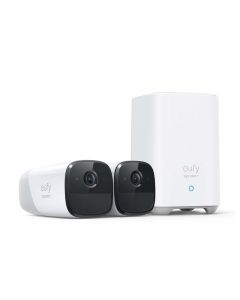 Eufy 2 Pro Security Cameras (2x 2K Cameras + Homebase Kit) - White