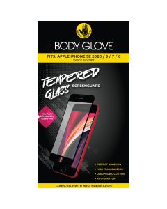 Body Glove Apple iPhone SE 20/8/7/6 Tempered Glass Screenguard - Black
