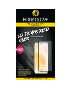 Body Glove Huawei Nova 8 3D Tempered Glass Screen Protector in Black sold by Technomobi