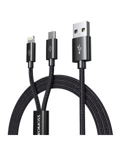 Romoss Cb209 USB to Lightning and Micro USB 1.5m Data and Charging Cable Sold by Technomobi