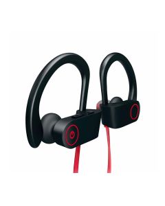 Parrot products Bluetooth earphones with hook in black and red sold by Technomobi.
