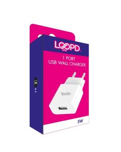 LOOPD LITE 1 Port USB Wall Charger - White