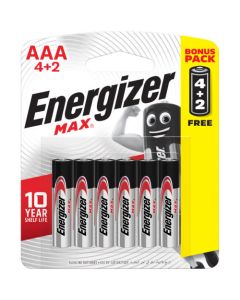 Energizer Max AAA Battery - 4 + 2 Pack