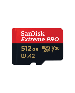 SanDisk Extreme Pro Micro SDXC 512GB + SD Adapter (170MB/S) A2 C10 V30 UHS-1 U3