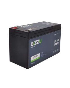Gizzu 12V 7Ah Lithium-Iron Phosphate (LiFePO4) Battery - Black