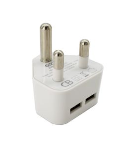 Gizzu 2 Port USB 3 Prong Wall Charger sold by Technomobi