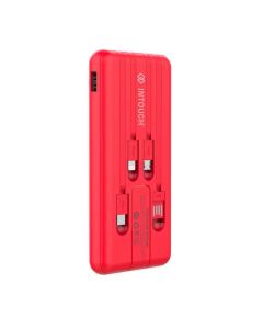 Intouch 10000mah Powerbank with Built in Cable - Red