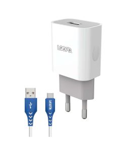 Loopd 1 Port 2.1A Wall Charger + Lightning Cable  - White