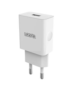 Loopd 1 Port 2.1A Wall Charger - White