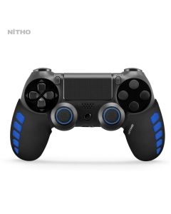 Nitho PS4 Gaming Kit Set of Enhancers for PS4 Controllers - Black/Blue