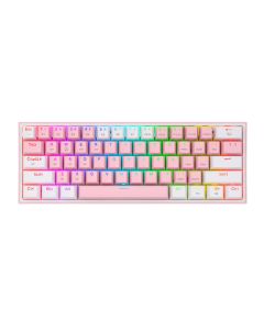 Redragon Fizz Pro RGB 61 Key Mechancal Wireless Gaming Keyboard in Pink and White sold by Technomobi