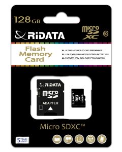 Ridata Micro SD 128GB Class 10 Memory Card & SD Adapter
