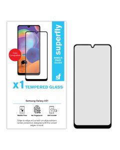 Superfly Samsung Galaxy A31 Tempered Glass Screenguard - Black