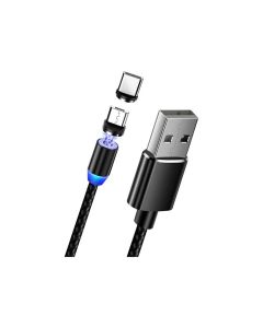 Superfly Magnetic Tip Cable with Micro + Type C - Black