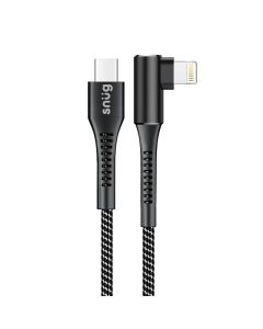Snug O-Copper Type C to Lightning Charge & Sync Cable 12W - Black/Silver