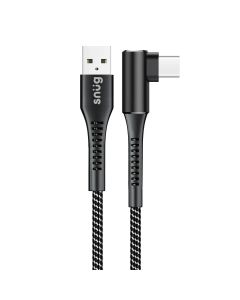 Snug O-Copper USB to Type C Charge & Sync Cable 10W - Black/Silver