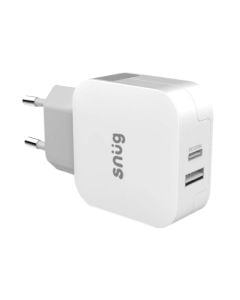 Snug fast pd charging wall adapter with two USB ports white from Technomobi