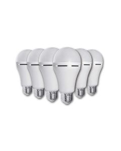 Elecstor 7W E27 Rechargeable & Dimmable Globe 1200mah A60 (6 Pack) - White