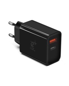 Toni Fast Charge Dual Port Wall Adapter in Black sold by Technomobi