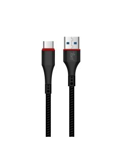 Toni  Braided Fast Charging USB to Type C 1.2m Cable - Black
