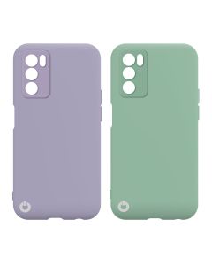 Toni Twin Silicone Case Oppo A54s/ A16s/ A16 4G - Violet/Turquoise