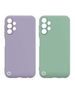 Toni Twin Silicone Case Samsung Galaxy A13 4G in Violet/ and Turquoise sold by Technomobi